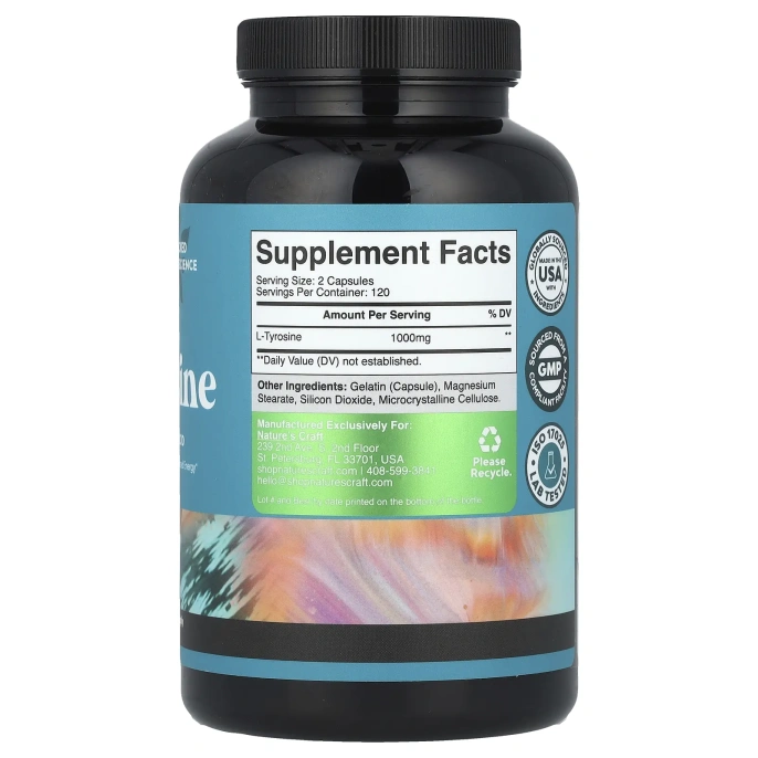 Nature's Craft, L-тирозин, 240 капсул (500 мг на капсулу)