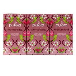 Pukka Herbs, Womankind, без кофеина, 3 пакета, по 20 пакетиков-саше с травяным чаем каждый