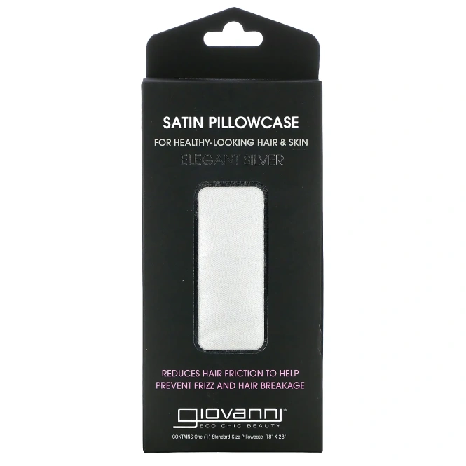 Giovanni, Атласная наволочка, элегантное серебро, 1 наволочка