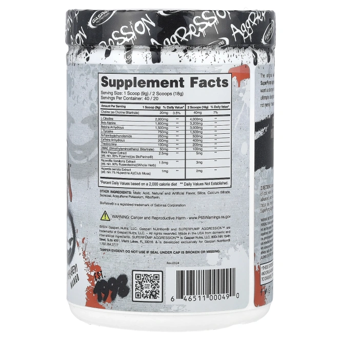 Gaspari Nutrition, SuperPump Aggression ™, перед тренировкой, Mayhem, манго, 360 г