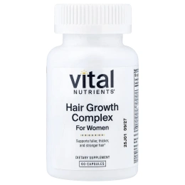 Vital Nutrients, комплекс для роста волос для женщин, 60 капсул