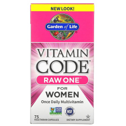 Garden of Life Vitamin Code RAW One for Women, 75 вегетарианских капсул