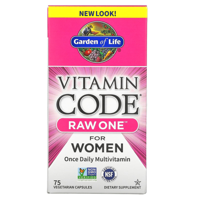 Garden of Life Vitamin Code RAW One for Women, 75 вегетарианских капсул