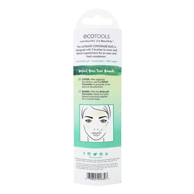 EcoTools, Непревзойденный Дуэт Консилеров, 2 Кисточки