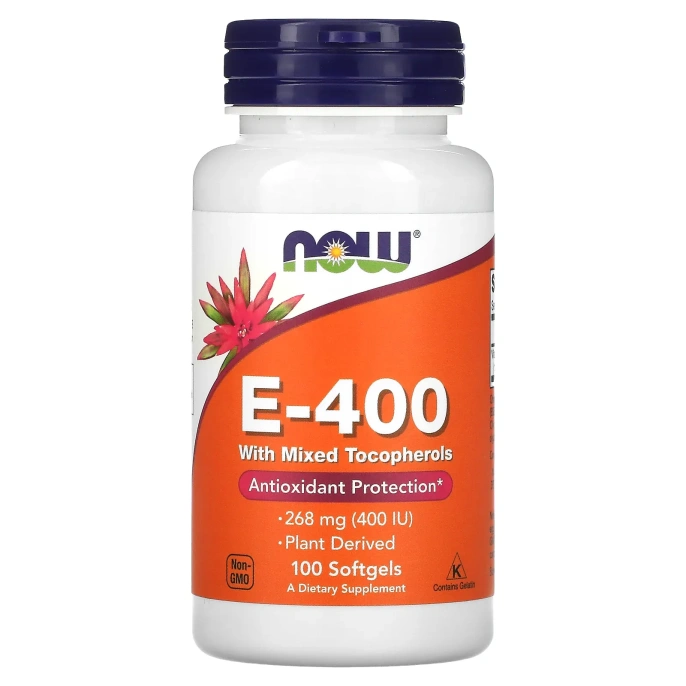 Now Foods Е-400 (смешанные токоферолы) 100 софтгелей
