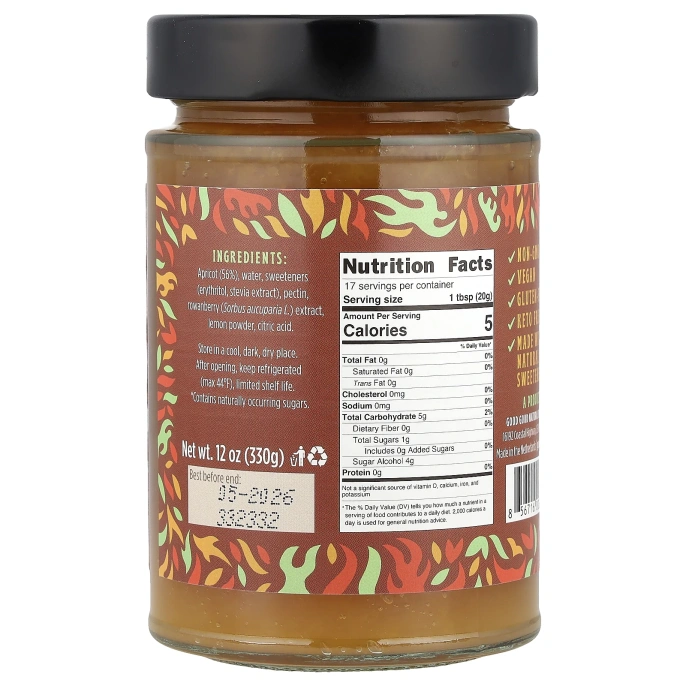 GOOD GOOD, Apricot Jam, 12 oz (330 g)