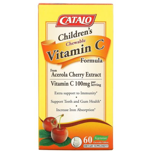 Catalo Naturals, Children's Chewable Vitamin C Formula, 100 mg, 60 Chewable Tablets