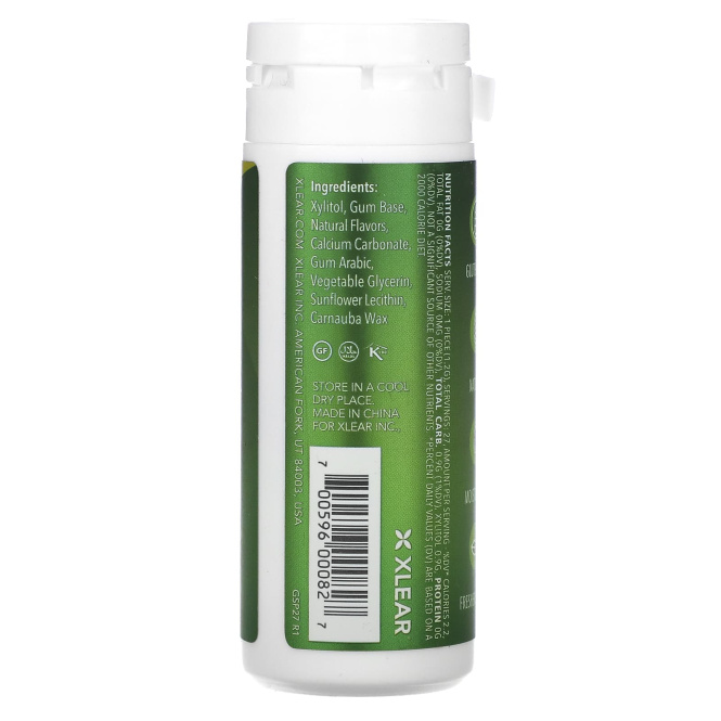 Xlear, Spry, натуральная жевательная резинка, мята, 30 шт. (32.5 г)