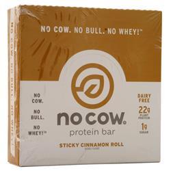D's Naturals, Батончик No Cow протеиновый Липкий рулет с корицей 12 батончиков