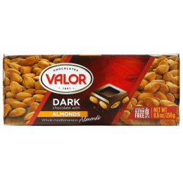 Valor, Dark Chocolate, With Almonds, 8.8 oz (250 g)