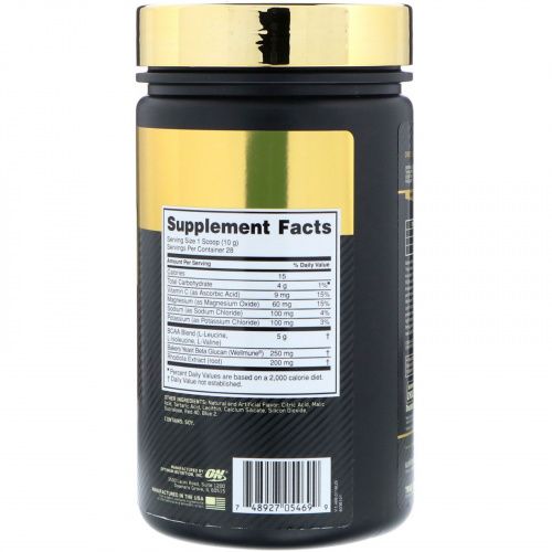 Optimum Nutrition, Gold Standard, аминокислоты с разветвлённой цепью, тренировка + восстановление, клюквенный лимонад, 9,9 унц. (280 г)