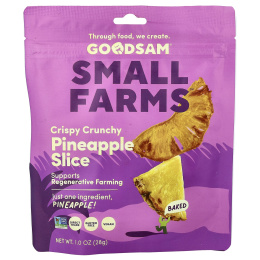GoodSam PBC, Little Farms™, хрустящий и хрустящий ананас, ломтики ананаса, 28 г (1 унция)