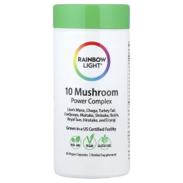 Rainbow Light, комплекс из 10 грибов, 60 веганских капсул