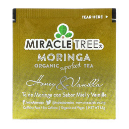 Miracle Tree, Moringa Organic Superfood Tea, Honey & Vanilla, Caffeine Free, 25 Tea Bags, 1.32 oz (37.5 g)