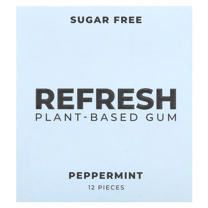 Refresh Gum, растительная жевательная резинка, со вкусом перечной мяты, 12 шт.