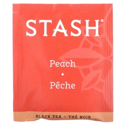 Stash Tea, Черный чай, персик, 20 чайных пакетиков, 38 г (1,3 унции)