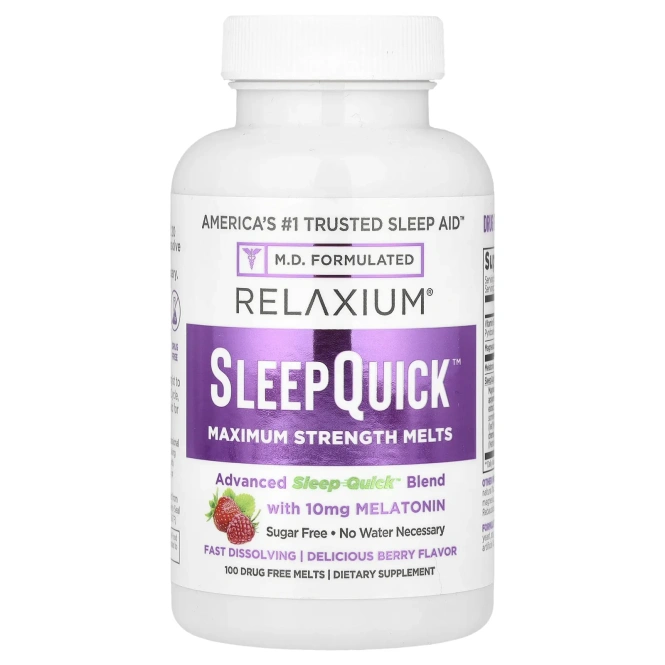 Relaxium, SleepQuick ™, без сахара, ягодный, 100 плавок без наркотиков