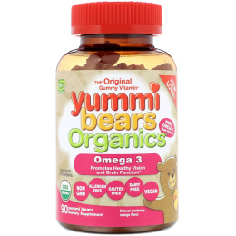 Hero Nutritional Products, Органические вкусные мишки, омега-3, 90 вкусных мишек