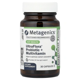 Metagenics, UltraFlora®, пробиотик и мультивитамины, 30 капсул