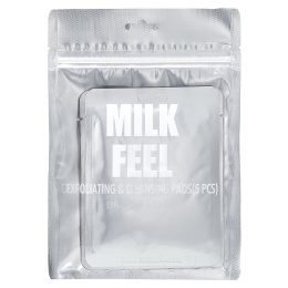 Lapcos, Milk Feel, отшелушивающие и очищающие диски, 5 шт., по 7 г (0,24 унции) каждый