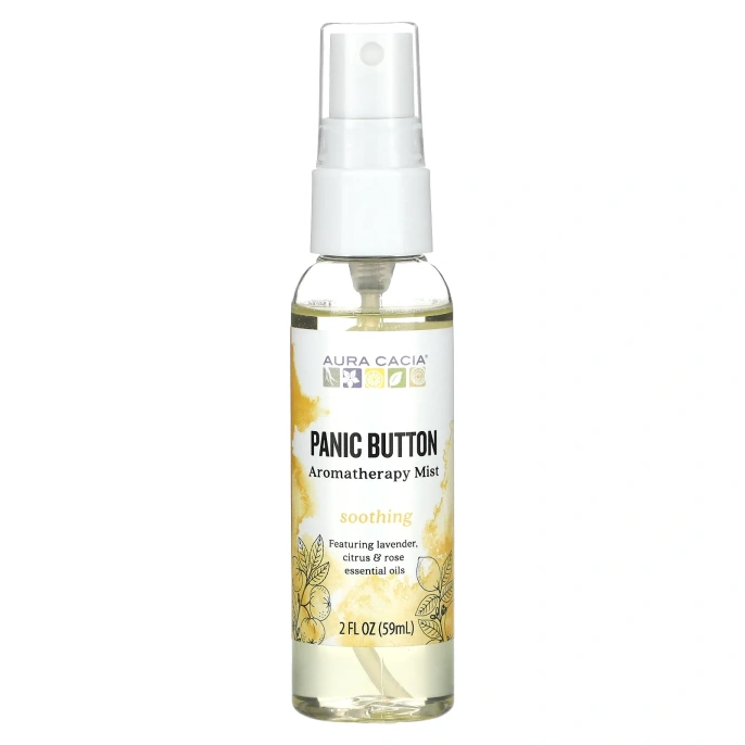 Aura Cacia, Panic Button Ароматерапевтический туман 2 жидких унции