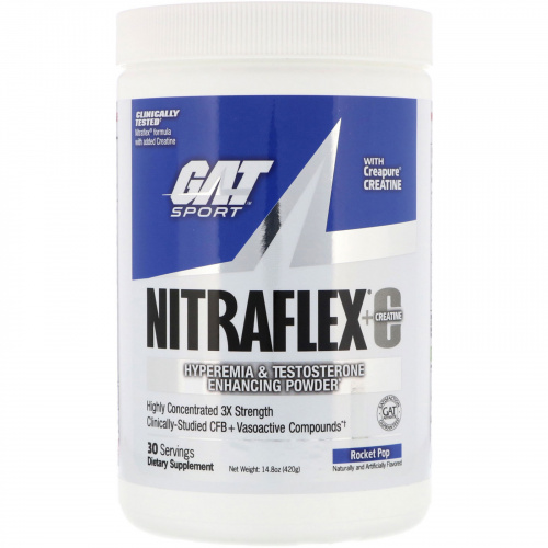 GAT, Nitraflex+Creatine, Rocket Pop, 14.8 oz (420 g)