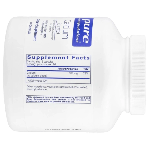 Pure Encapsulations, Кальций (цитрат), 180 капсул
