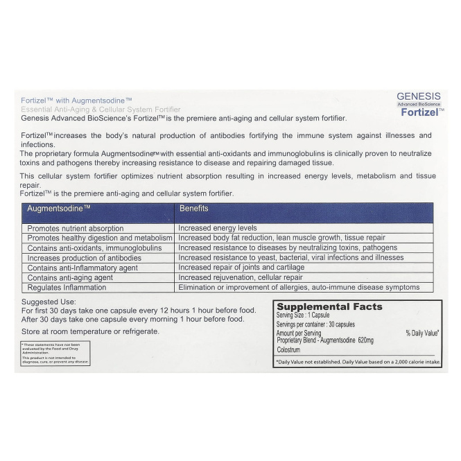 ENADA, Fortizel, укрепляющее средство для клеточной системы, 30 капсул