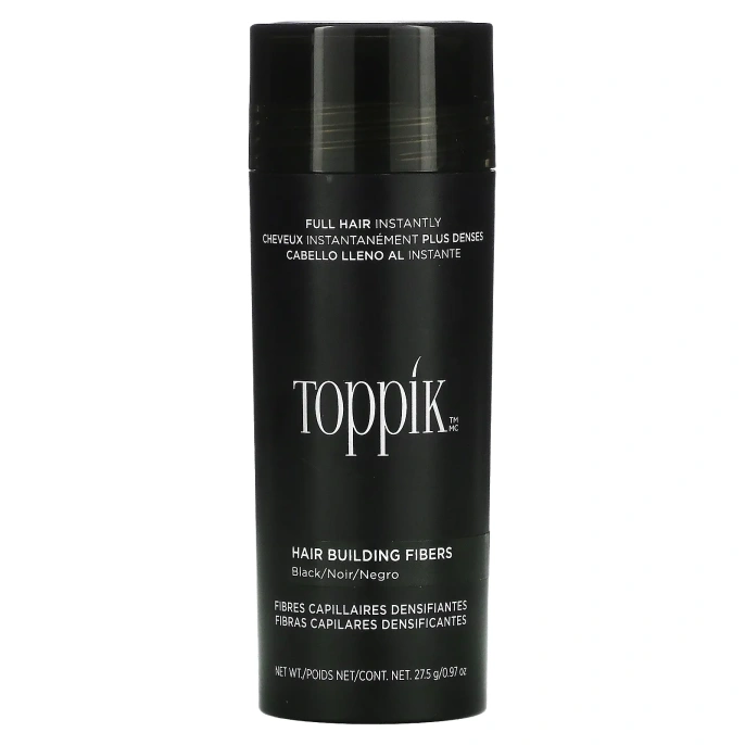 Toppik, Hair Building Fibers, загуститель для волос, оттенок черный, 27,5 г (0,97 унции)