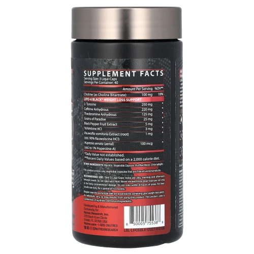 Nutrex Research, Lipo-6 Black Extreme Potency 120 капсул