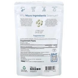 Micro Ingredients, селен, 200 мкг, 500 капсул