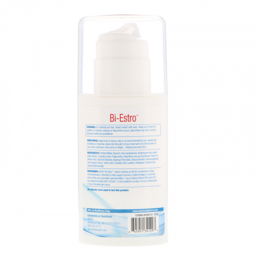 AllVia, Bi-Estro, натуральный крем с эстриолом и эстрадиолом, без запаха, 4 унц. (113,4 г)