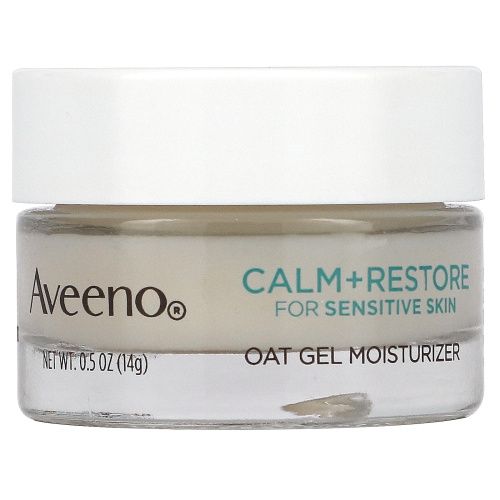 Aveeno, Calm + Restore, Увлажняющий гель из овса, без отдушек, пробный размер, 0,5 унции (14 г)