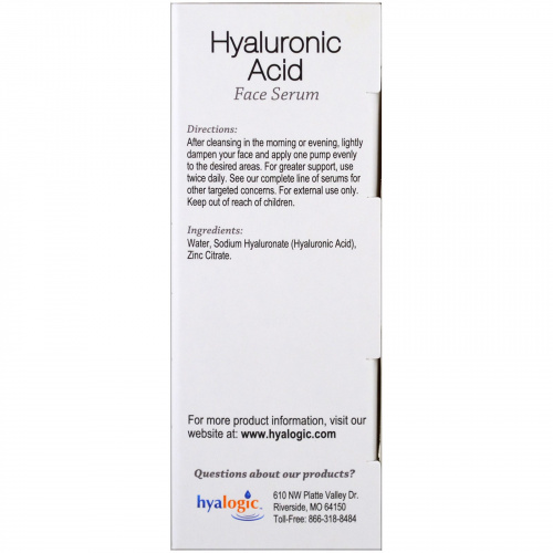 Hyalogic, Чистая сыворотка для лица HA, 0,47 жидк. унц. (13,5 мл)