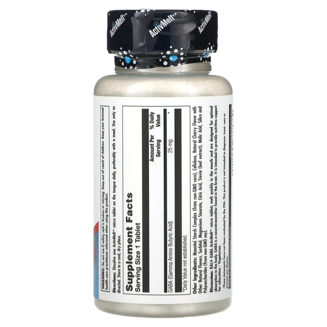 KAL, ГАМК, с вишневым вкусом, 25 мг, 120 микротаблеток