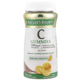 Nature's Bounty, Жевательные мармеладки с витамином C, апельсин, 250 мг, 80 жевательных таблеток (125 мг в 1 жевательной мармеладке)