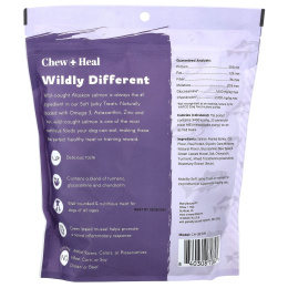 Chew + Heal, Мягкое вяленое лакомство для собак, для всех возрастов, с лососем, 340 г (12 унций)