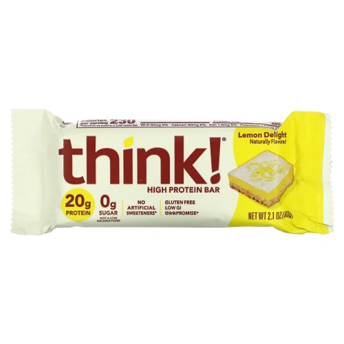 Think Thin, Батончики с высоким содержанием белка, лимонное удовольствие, 5 батончиков, 2,1 унц. (60 г) каждый