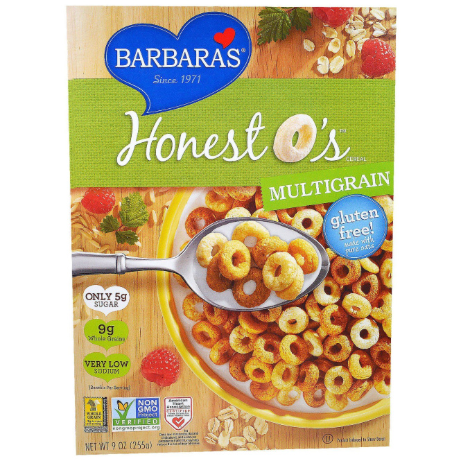 Barbara's Bakery, Зерновые хлопья  Колечки, мультизерновые, 9 унций (255 г)