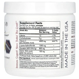 Sufficient C, Высокодозированная смесь для приготовления иммунизированных напитков, лимон и персик, 4000 мг, 250 г