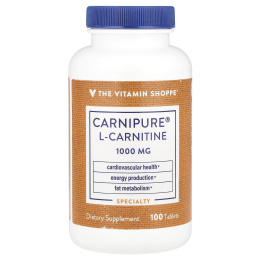 The Vitamin Shoppe, L-карнитин Carnipure®, 1000 мг, 100 таблеток