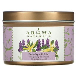 Aroma Naturals, Soy VegePure, свеча для поездок, спокойствие, иланг-иланг и лаванда, 2,8 унции (79,38 г)
