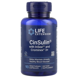 Life Extension, CinSulin с  InSea2 и Crominex 3+, 90 вегетарианских капсул