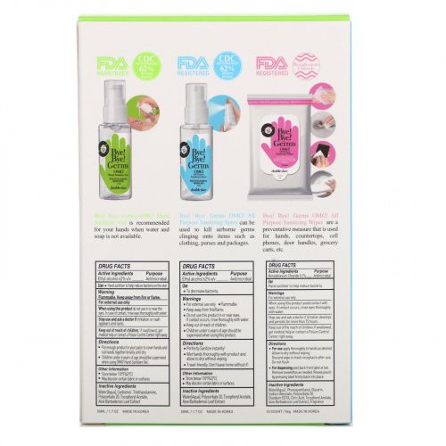 Double Dare, OMG!, Bye Bye Germs, Sanitizing Essential Kit, 3 Piece Kit