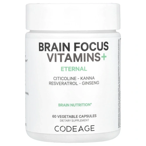 Codeage, Brain Focus Vitamins +, 60 растительных капсул