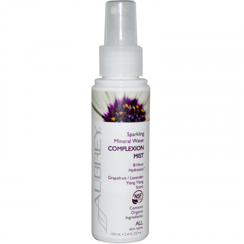 Aubrey Organics, Sparkling Mineral Water Complexion Mist, Grapefruit/Lavender Ylang Ylang Scent, 3.4 fl oz (100 ml)