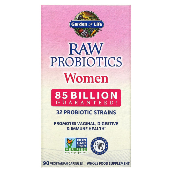 Garden of Life Probiotics RAW Женские Пробиотики, 90 веганских капсул