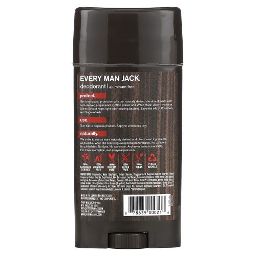 Every Man Jack, Every Man Jack, Дезодорант с кедровым ароматом, 3.0 унции (88 г)