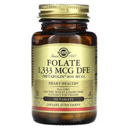 Solgar Folate (Фолат) 800 мкг, 100 таблеток