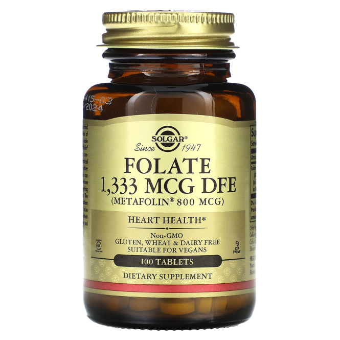 Solgar Folate (Фолат) 800 мкг, 100 таблеток